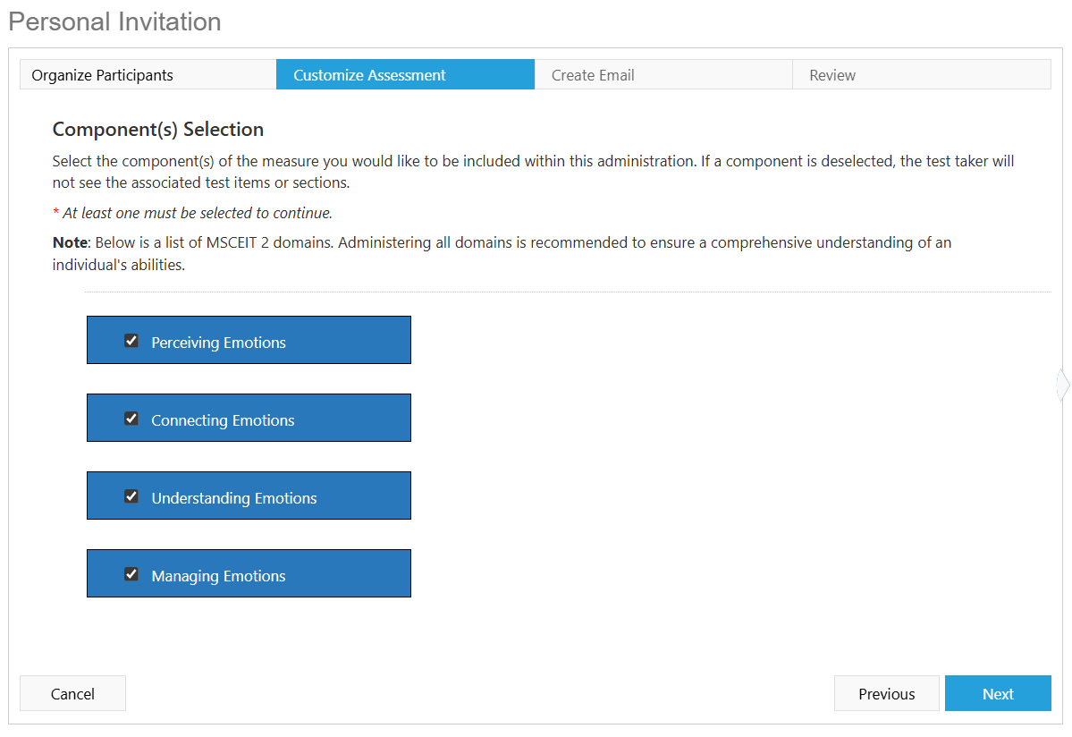 Customizing the assessement image