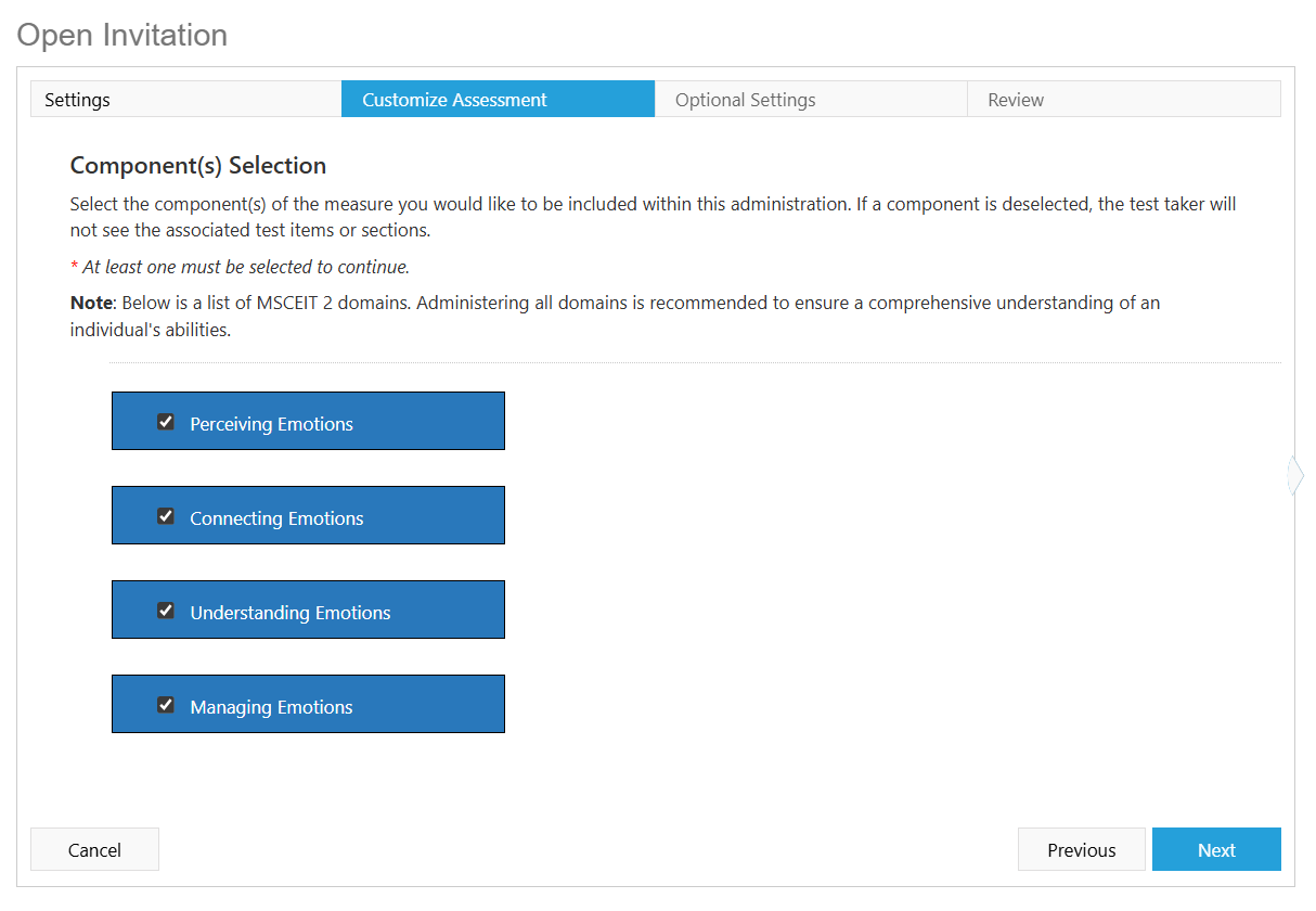 Customizing the assessement image