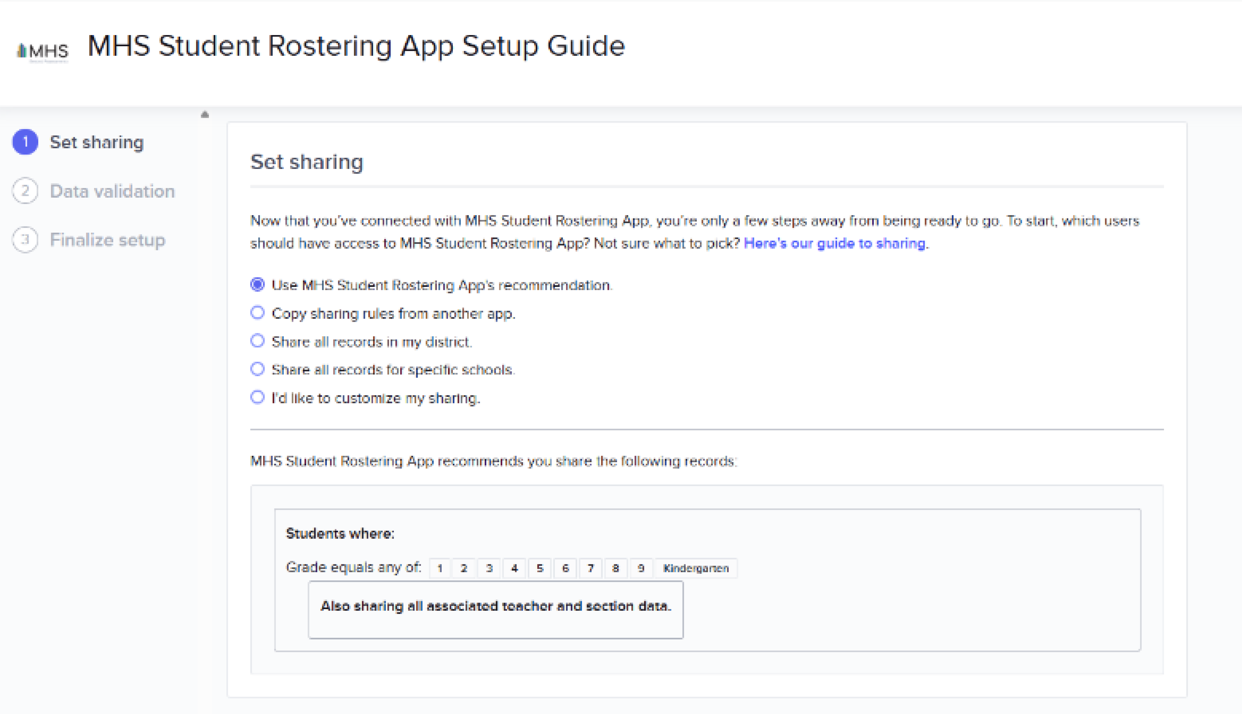 Clever Rostering App Setup Screenshot