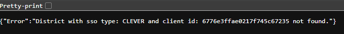 MHS error screen for incomplete SSO setup on MGI
