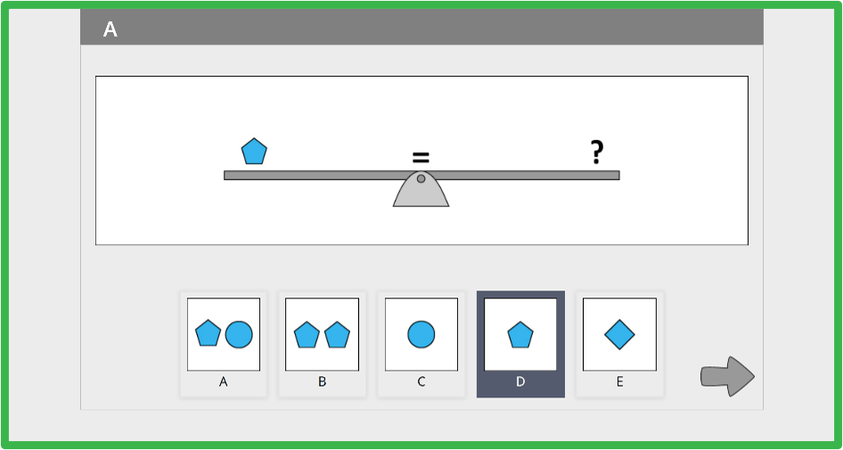 Correct answer selected for Quantitative